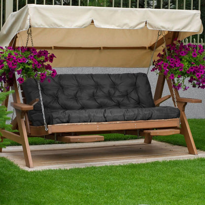 2-3 Seater Swing Cushion Replacement Swing Beach Pads with Backrest 8-Tie Straps DailySale