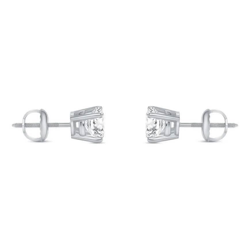 2 Ct Round Lab Created Grown Diamond Earrings 950 Platinum E/VVS Basket Screw DailySale