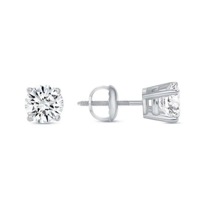 2 Ct Round Lab Created Grown Diamond Earrings 950 Platinum E/VVS Basket Screw DailySale