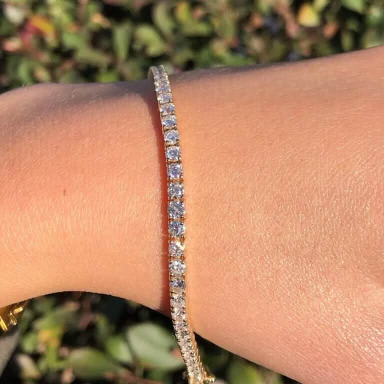 2 Ct TW Round-Cut Natural Diamond Tennis Bracelet 14K Gold 7" Women's DailySale