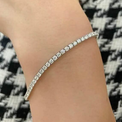2 Ct TW Round-Cut Natural Diamond Tennis Bracelet 14K Gold 7" Women's DailySale