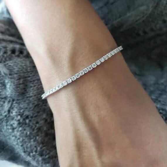2 Ct TW Round-Cut Natural Diamond Tennis Bracelet 14K Gold 7" Women's DailySale