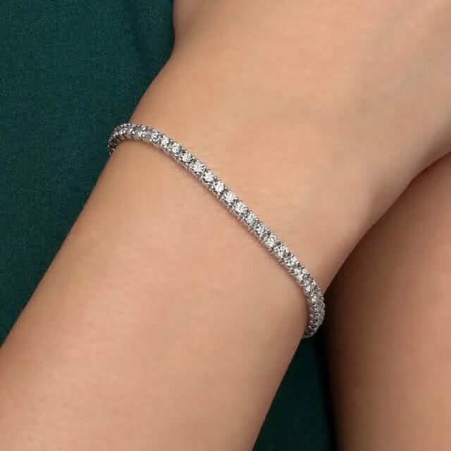 2 Ct TW Round-Cut Natural Diamond Tennis Bracelet 14K Gold 7" Women's DailySale