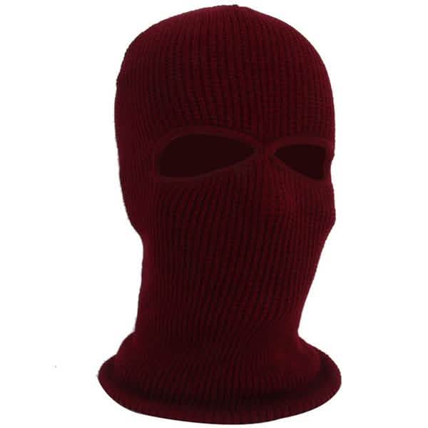 2 Holes Full Face Cover Hood Knitted Balaclava Face Mask DailySale