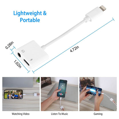 2-in-1 3.5mm Headphone Adapter Charger Audio Splitter Dongle DailySale