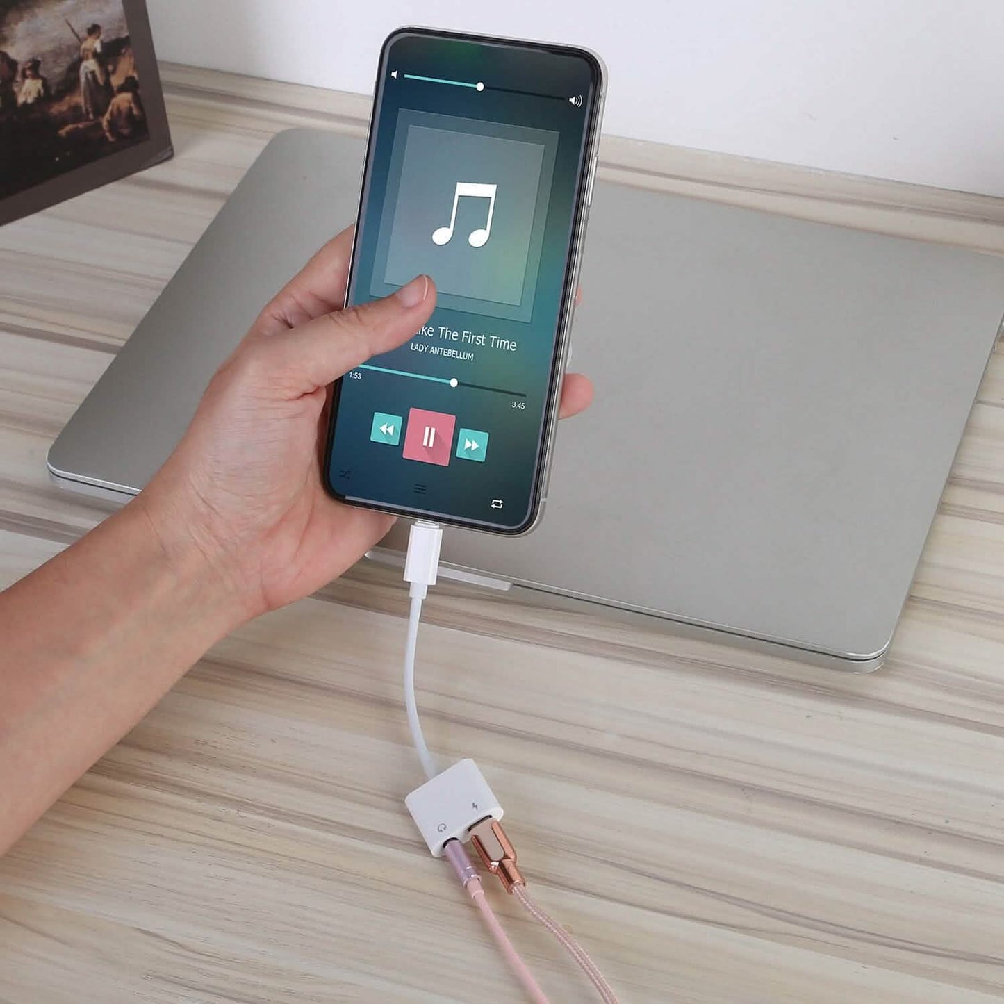 2-in-1 3.5mm Headphone Adapter Charger Audio Splitter Dongle DailySale