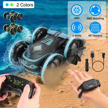 2-in-1 Amphibious RC Car Toy 4GHz 4WD Double-sided 360¬∞ Rotating Stunt Car DailySale