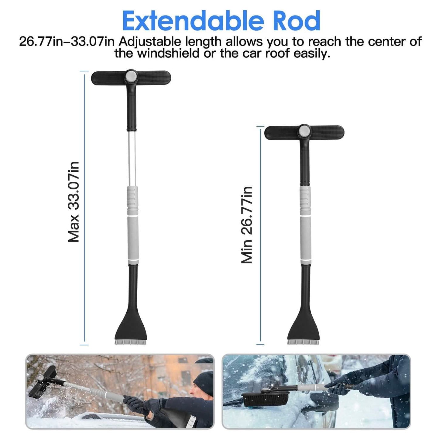 2-in-1 Automobile Snow Shovel Frost Removal with 360¬∞ Pivoting Brush Head DailySale