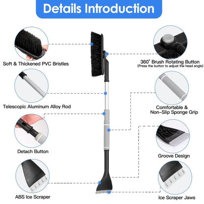 2-in-1 Automobile Snow Shovel Frost Removal with 360¬∞ Pivoting Brush Head DailySale