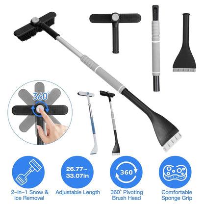 2-in-1 Automobile Snow Shovel Frost Removal with 360¬∞ Pivoting Brush Head DailySale