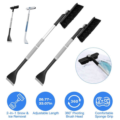 2-in-1 Automobile Snow Shovel Frost Removal with 360¬∞ Pivoting Brush Head DailySale