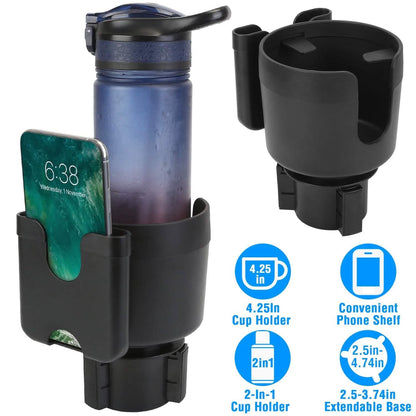 2-in-1 Car Cup Holder with Phone Holder Adjustable Base DailySale