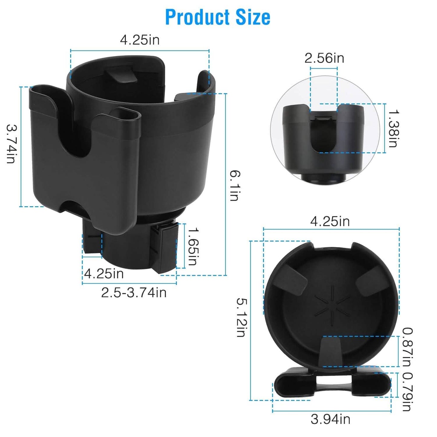 2-in-1 Car Cup Holder with Phone Holder Adjustable Base DailySale