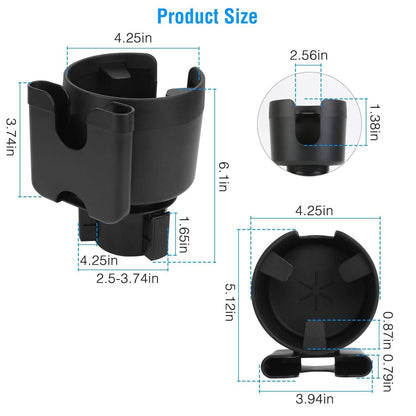 2-in-1 Car Cup Holder with Phone Holder Adjustable Base DailySale