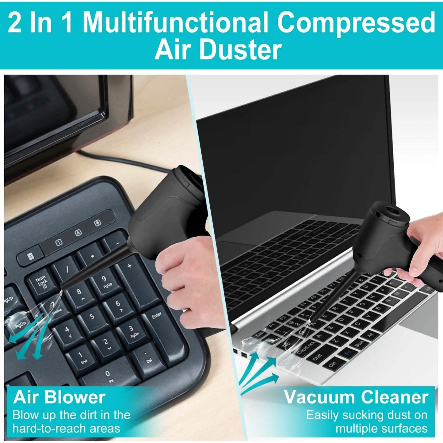 2-in-1 Cordless Vacuum Cleaner Compressed Air Duster DailySale