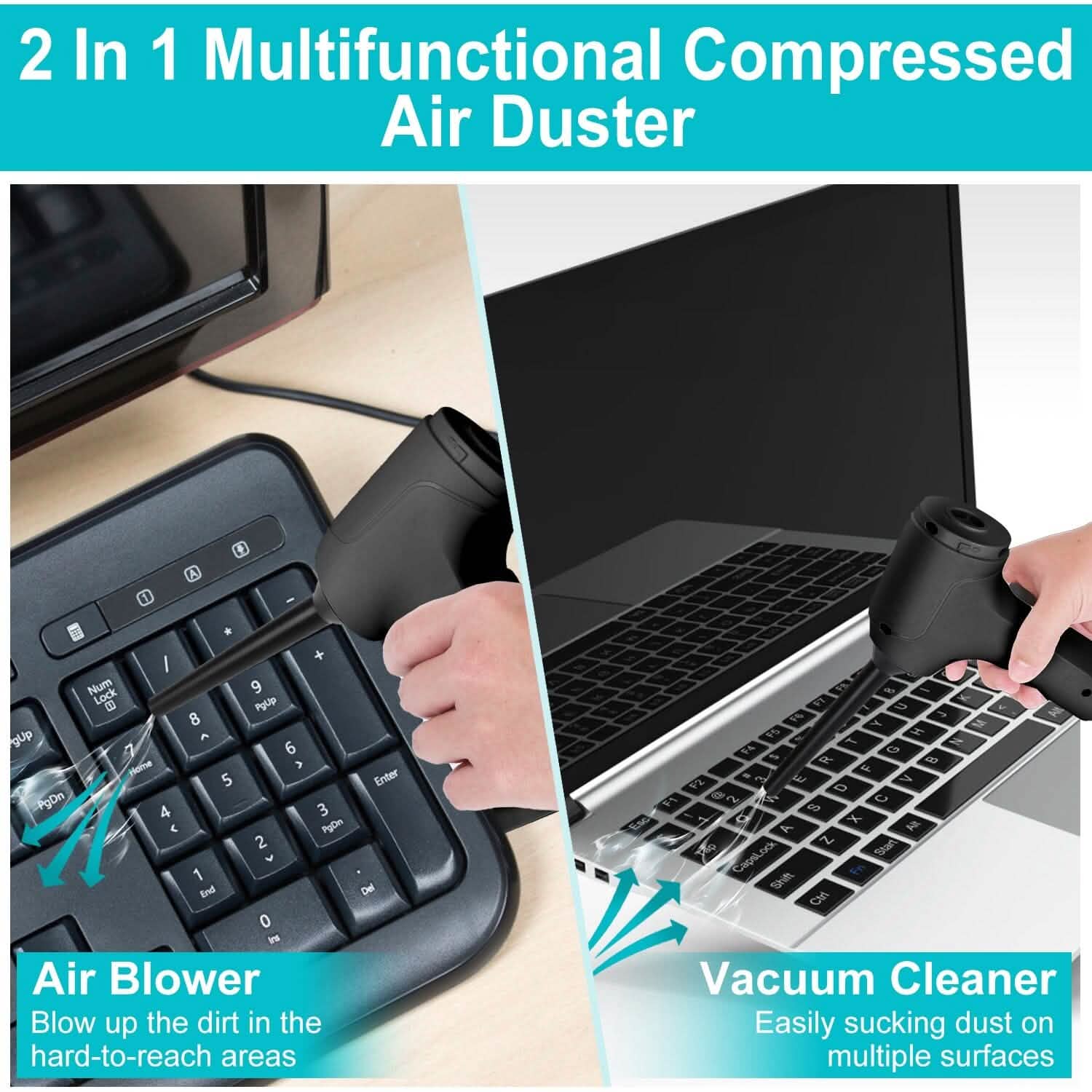 2-in-1 Cordless Vacuum Cleaner Compressed Air Duster DailySale