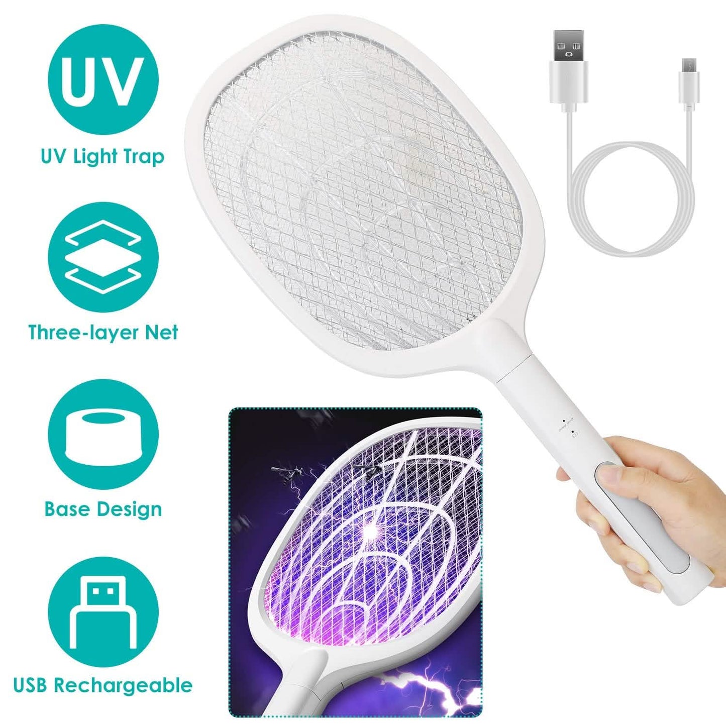 2-in-1 Electric Rechargeable Bug Zapper Insect Killer DailySale