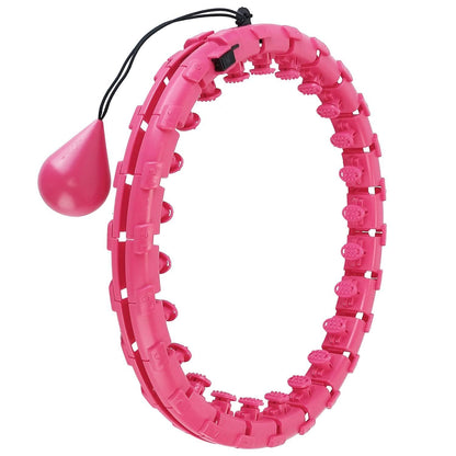 2-in-1 Fitness Hoop 24 Knots Abdomen Fitness Massage Hoops Weighted with 360 Auto Spinning Ball Detachable Knots DailySale