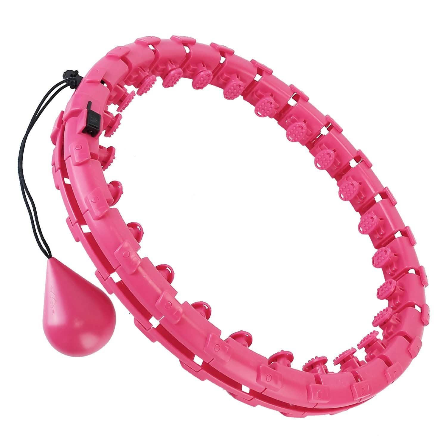 2-in-1 Fitness Hoop 24 Knots Abdomen Fitness Massage Hoops Weighted with 360 Auto Spinning Ball Detachable Knots DailySale