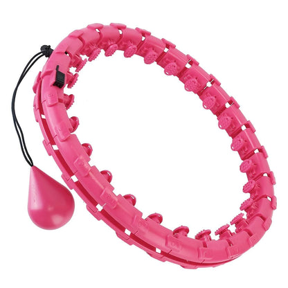 2-in-1 Fitness Hoop 24 Knots Abdomen Fitness Massage Hoops Weighted with 360 Auto Spinning Ball Detachable Knots DailySale