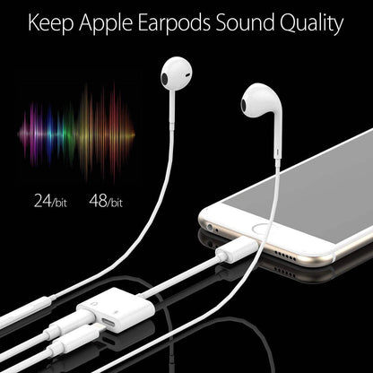 2-in-1 for Lightning Adapter For iPhone 7 8 Plus 10 X DailySale