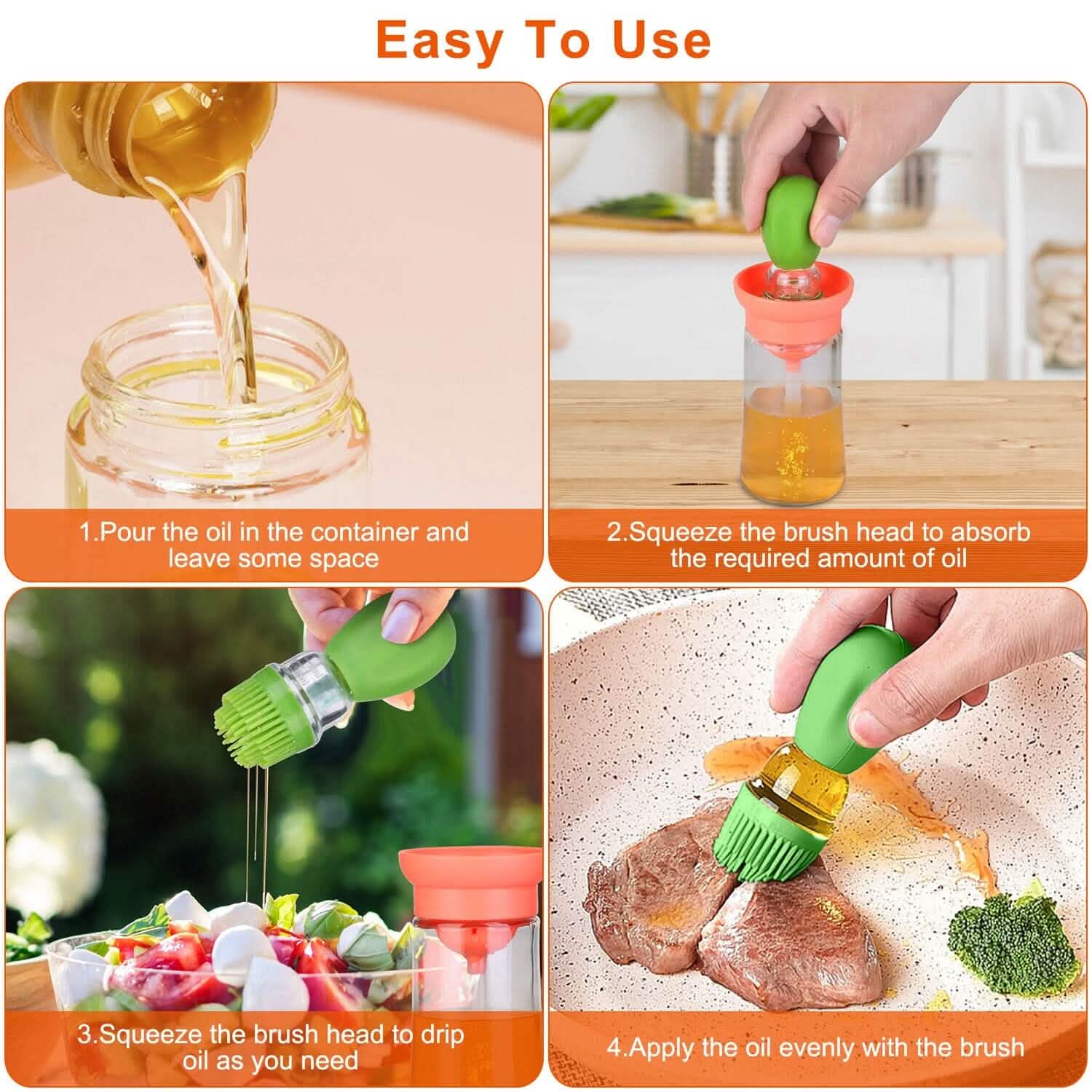 2-in-1 Glass Olive Oil Dispenser with Silicone Dropper DailySale