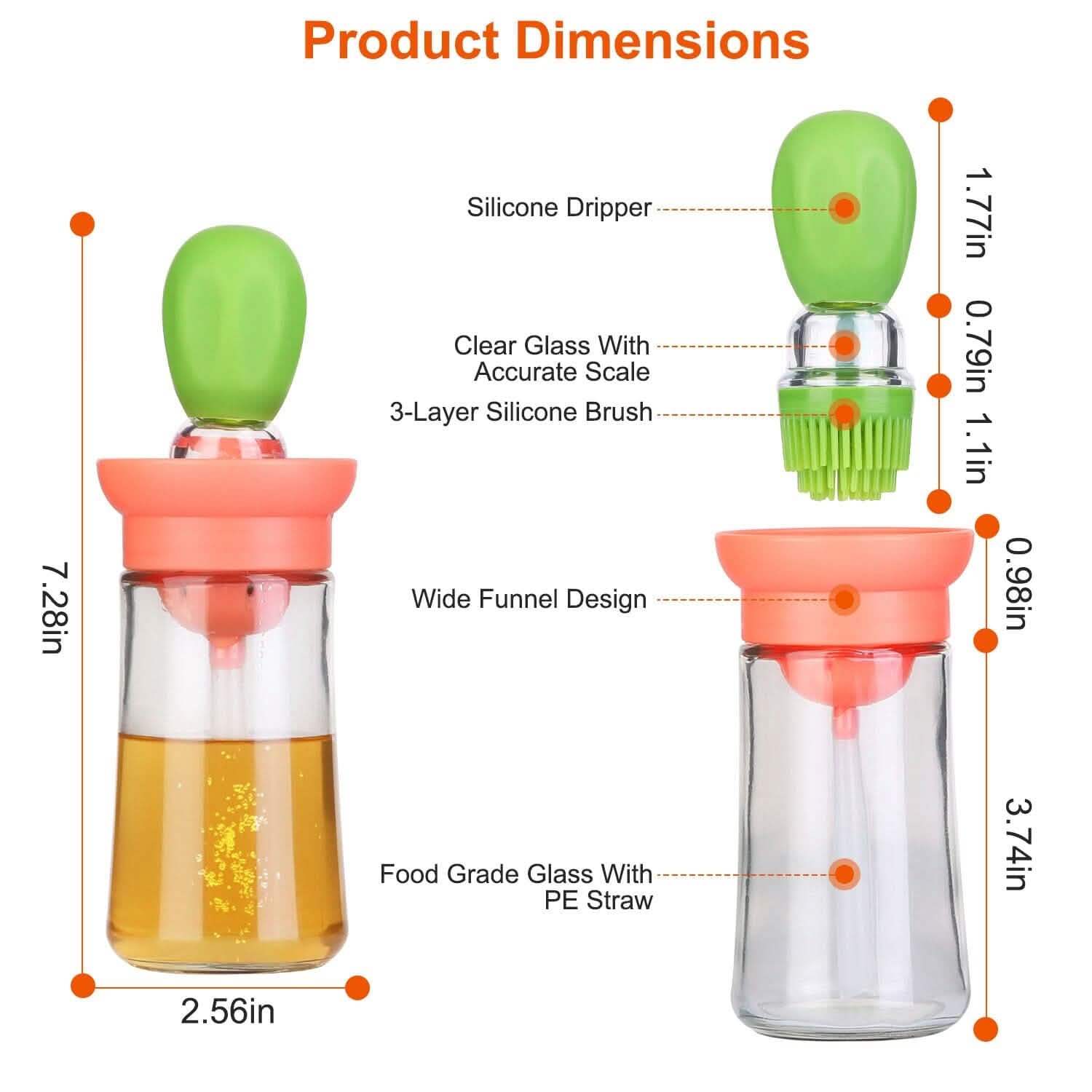 2-in-1 Glass Olive Oil Dispenser with Silicone Dropper DailySale