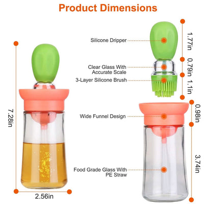 2-in-1 Glass Olive Oil Dispenser with Silicone Dropper DailySale