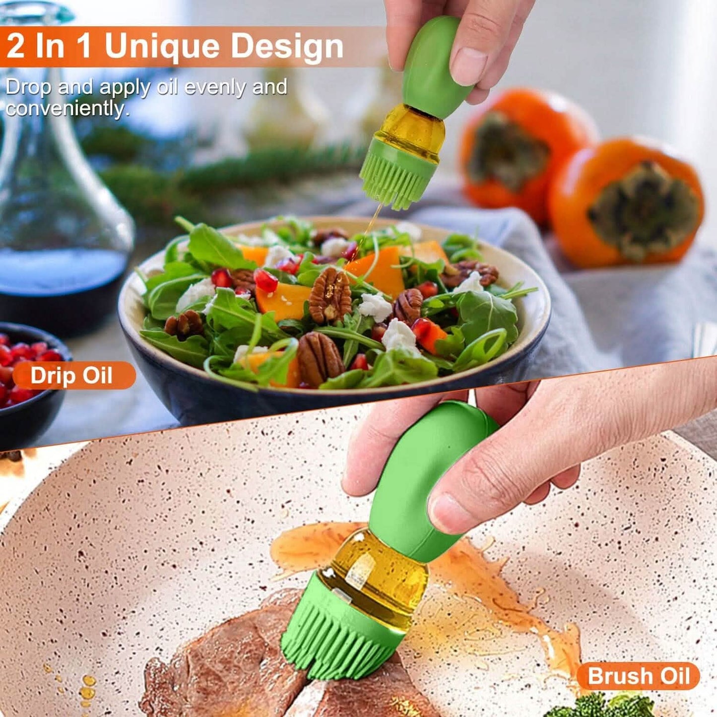 2-in-1 Glass Olive Oil Dispenser with Silicone Dropper DailySale