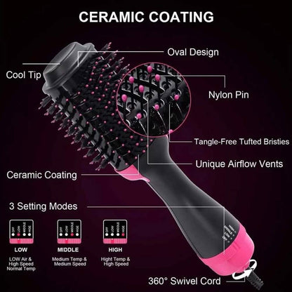 2-in-1 Hair Dryer Volumizer Hot Hair Brush Roller Comb DailySale