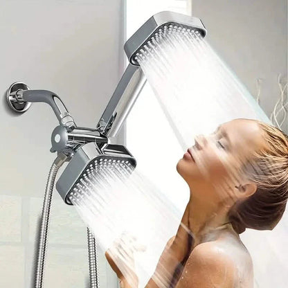 2-in-1 Handheld & Rainfall Shower Head Set with Long Hose and T-Valve DailySale