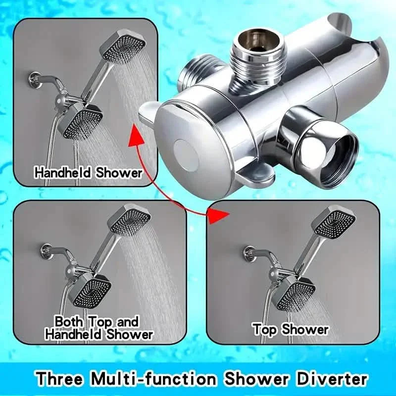 2-in-1 Handheld & Rainfall Shower Head Set with Long Hose and T-Valve DailySale
