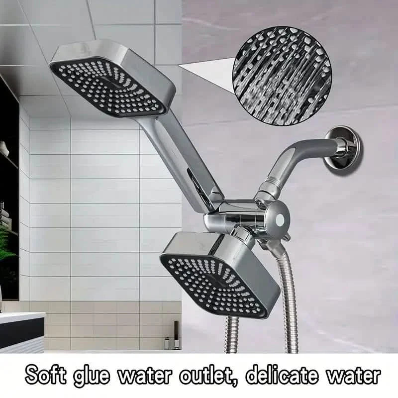 2-in-1 Handheld & Rainfall Shower Head Set with Long Hose and T-Valve DailySale