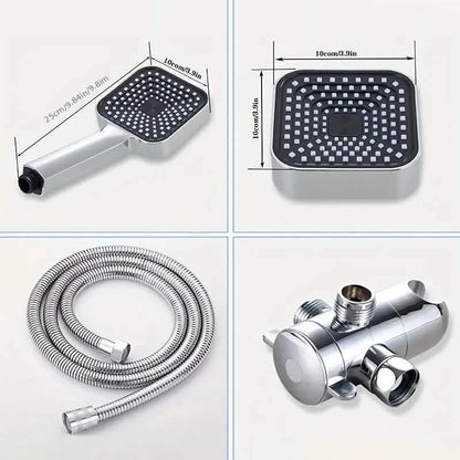 2-in-1 Handheld & Rainfall Shower Head Set with Long Hose and T-Valve DailySale