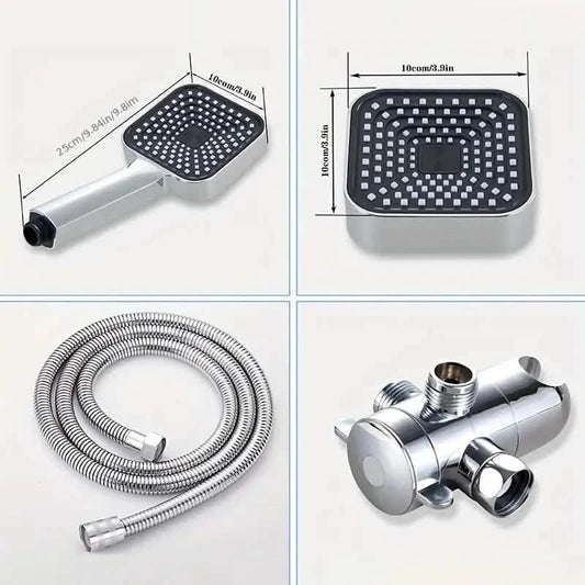 2-in-1 Handheld & Rainfall Shower Head Set with Long Hose and T-Valve DailySale