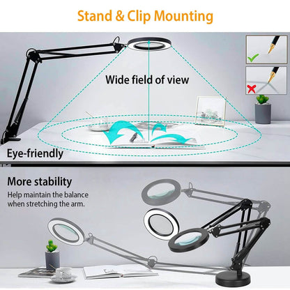 2-in-1 LED Magnifier Desk Lamp with 8x Magnifying Glass DailySale