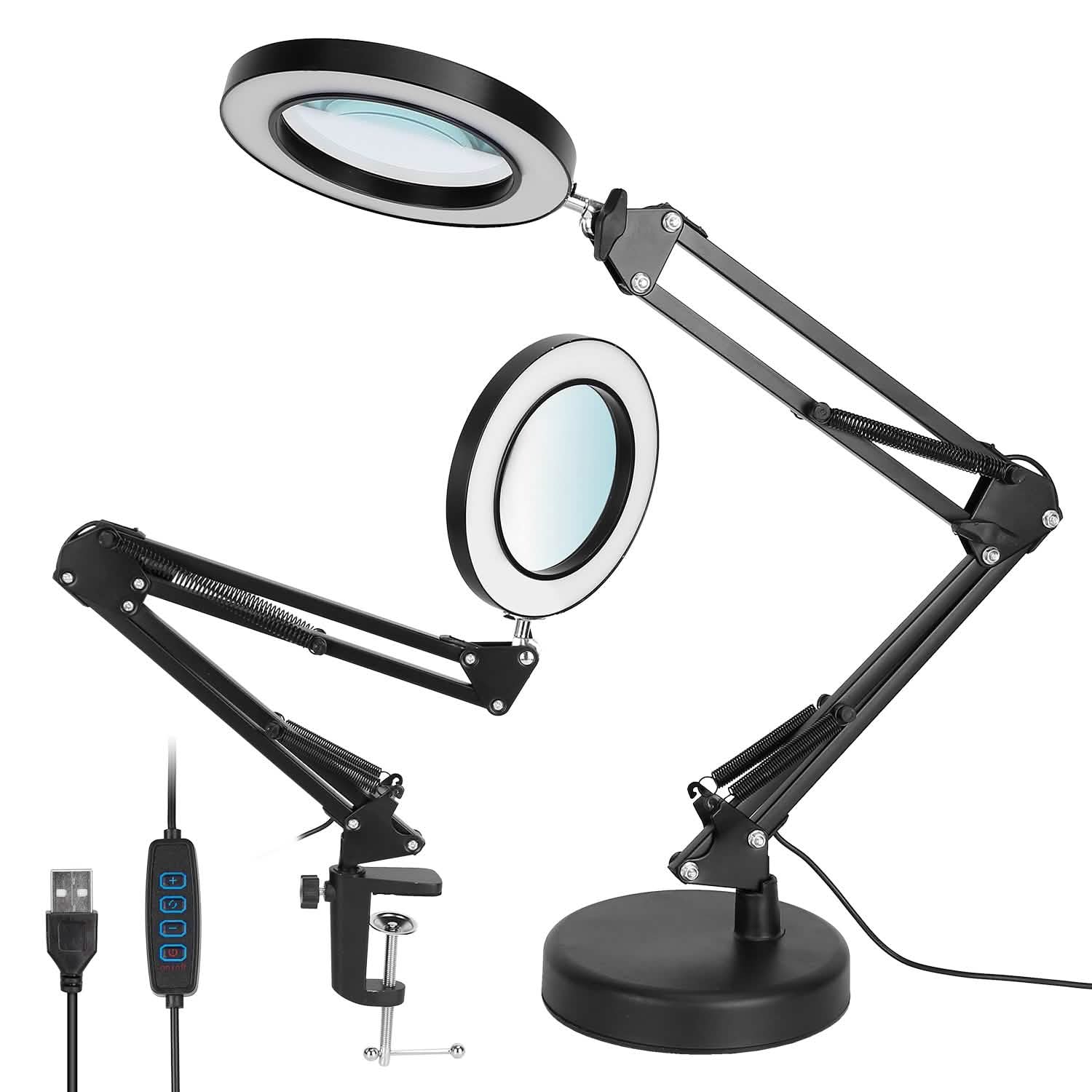 2-in-1 LED Magnifier Desk Lamp with 8x Magnifying Glass DailySale