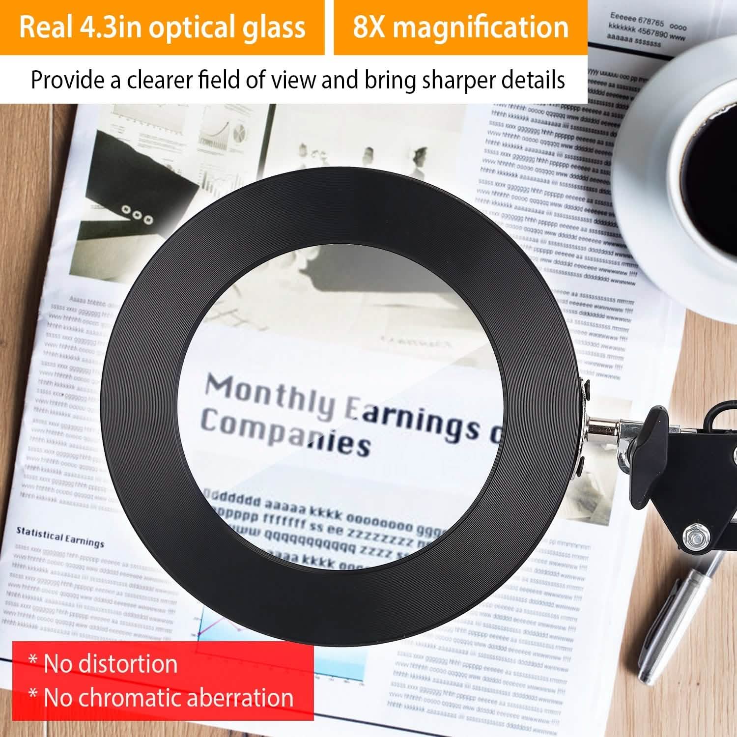 2-in-1 LED Magnifier Desk Lamp with 8x Magnifying Glass DailySale