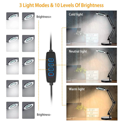 2-in-1 LED Magnifier Desk Lamp with 8x Magnifying Glass DailySale