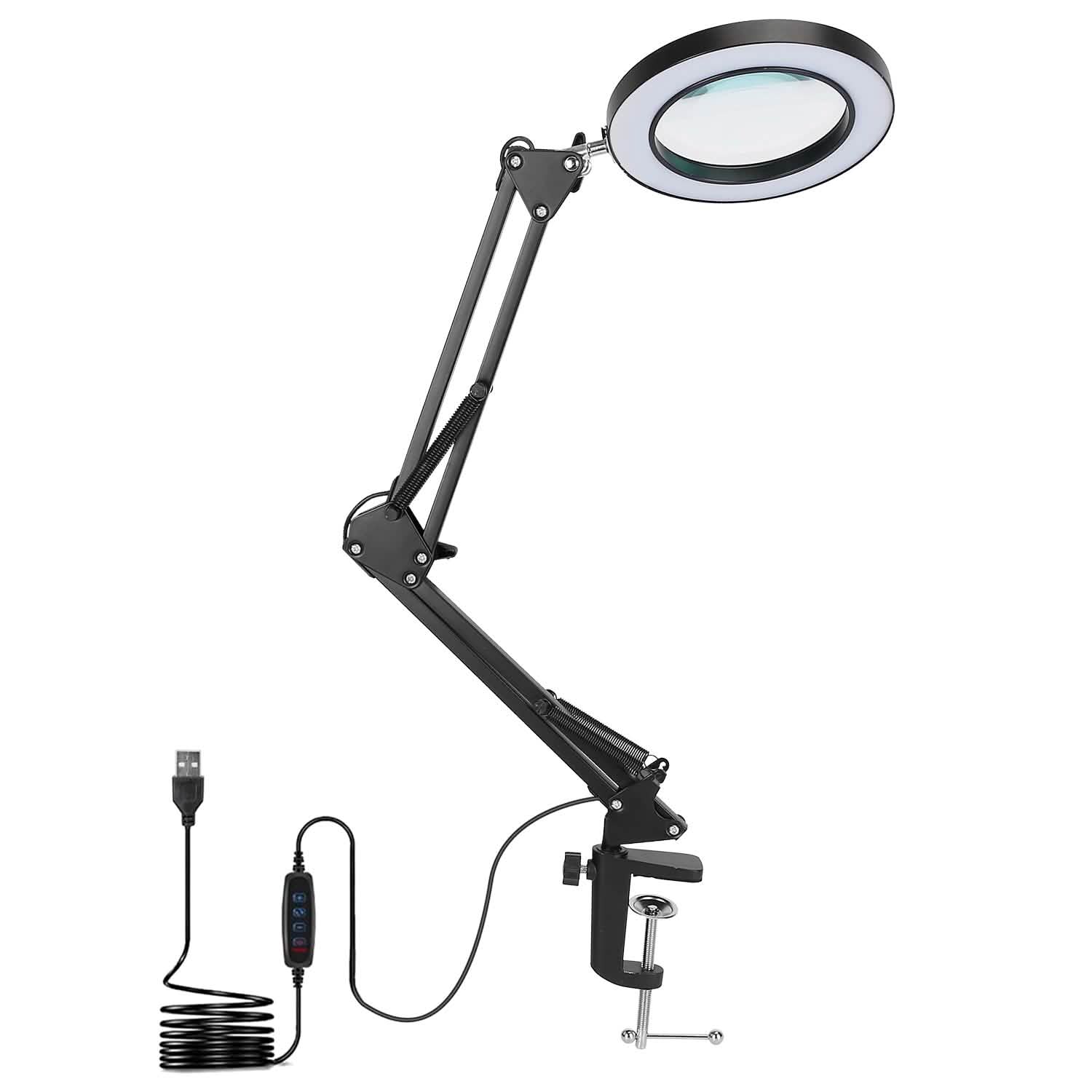 2-in-1 LED Magnifier Desk Lamp with 8x Magnifying Glass DailySale