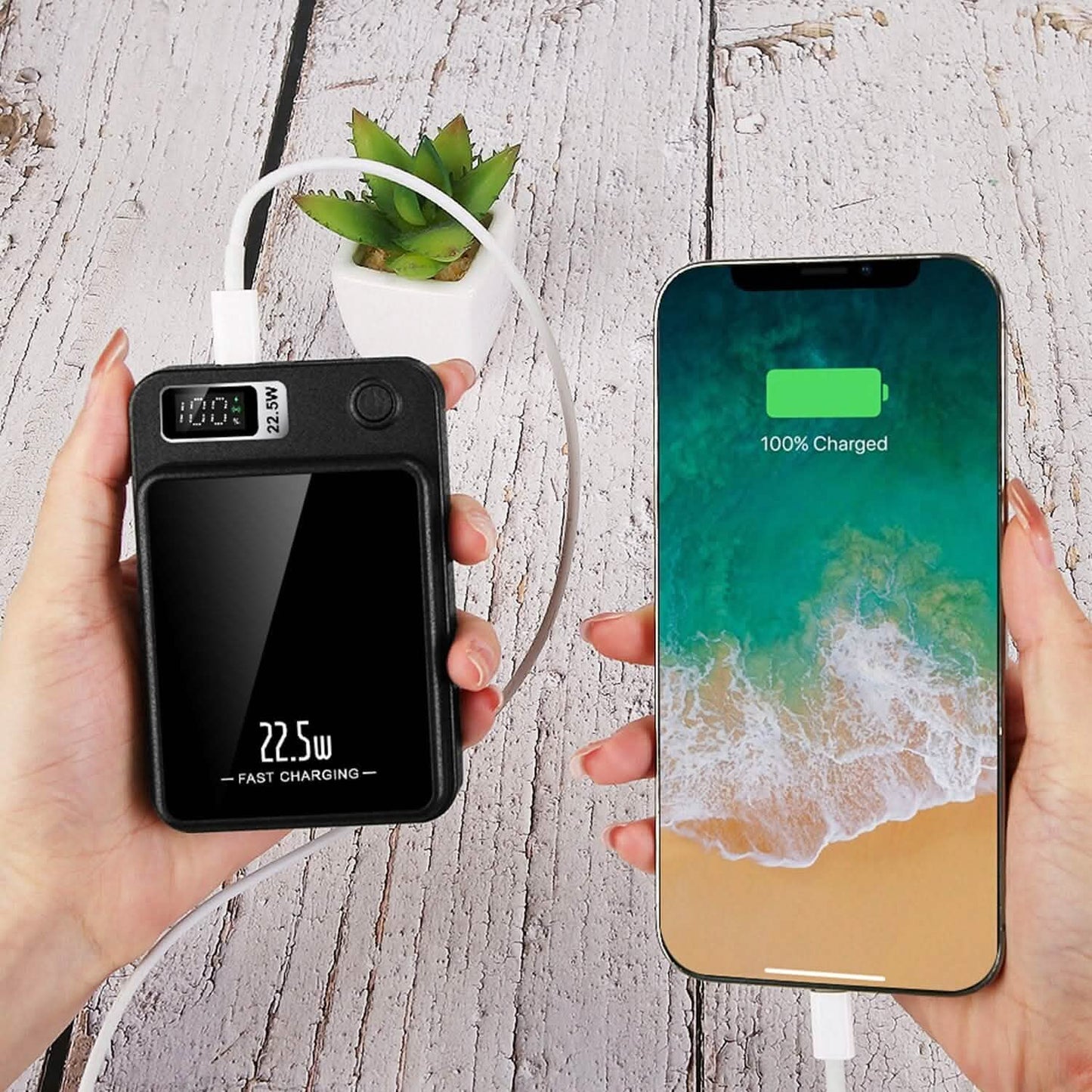 2-in-1 Magnetic Wireless Power Bank 10000mAh PD20W Fast Charger Mag Safe DailySale