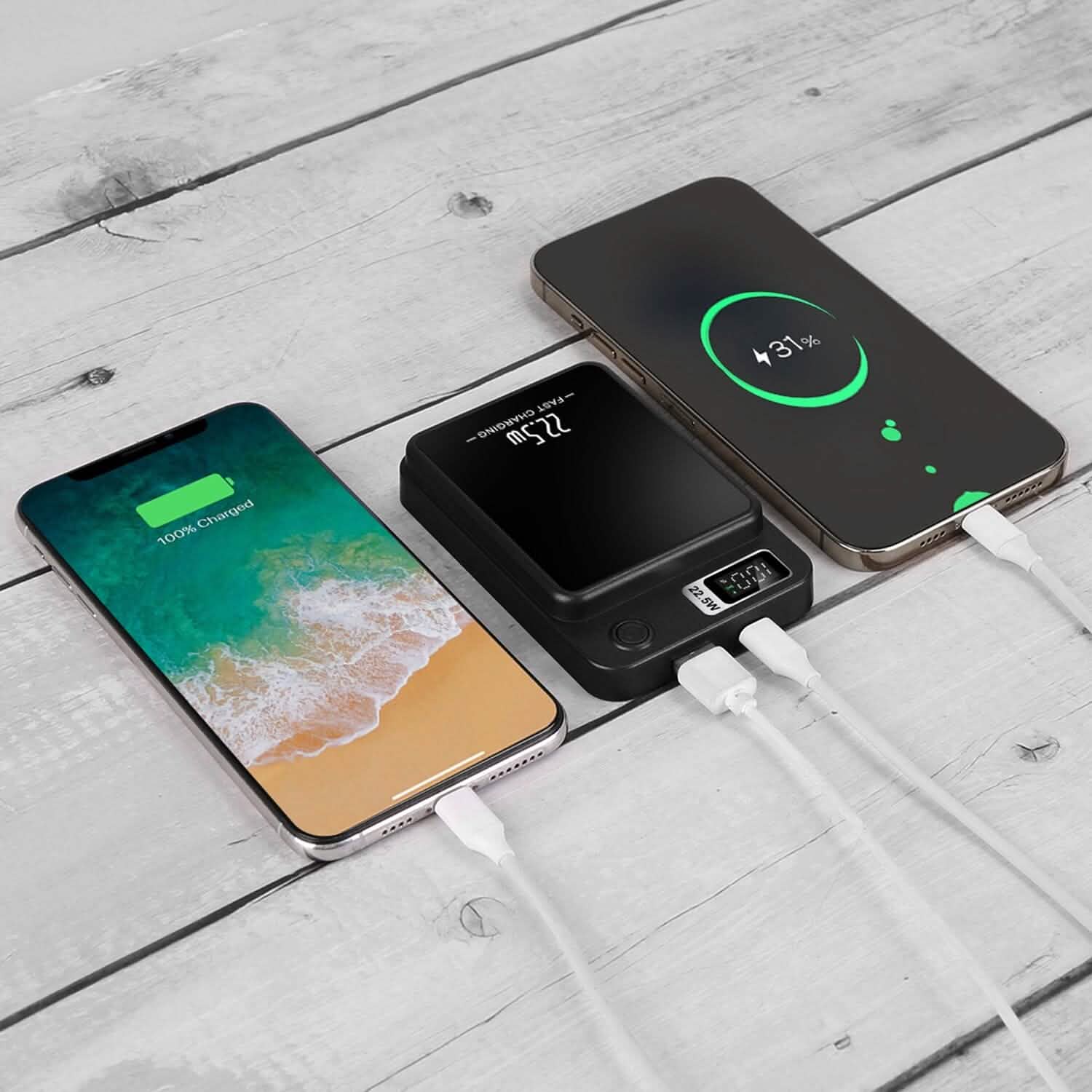 2-in-1 Magnetic Wireless Power Bank 10000mAh PD20W Fast Charger Mag Safe DailySale