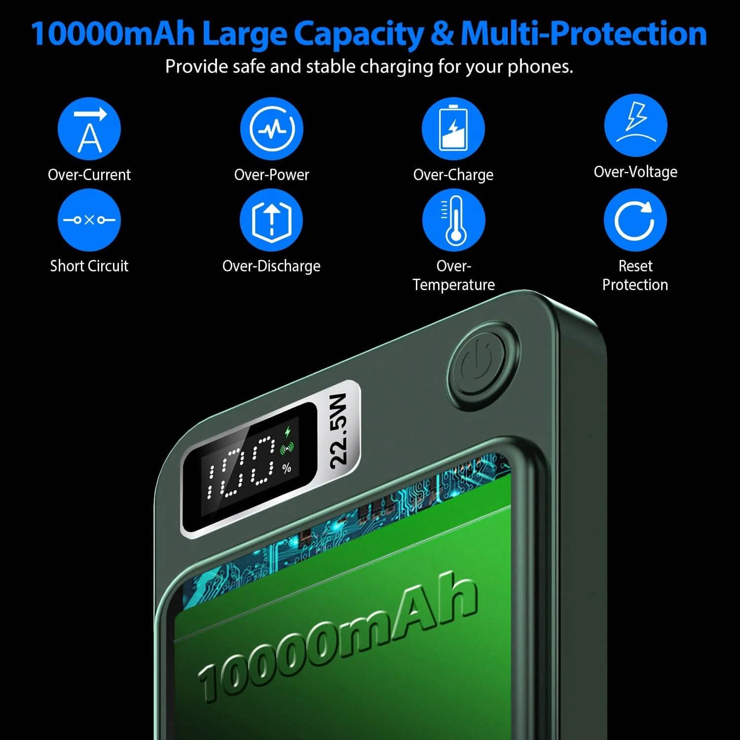 2-in-1 Magnetic Wireless Power Bank 10000mAh PD20W Fast Charger Mag Safe DailySale