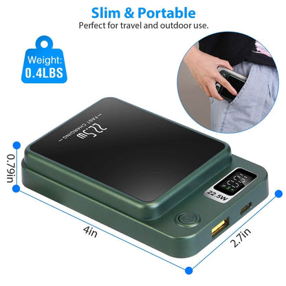 2-in-1 Magnetic Wireless Power Bank 10000mAh PD20W Fast Charger Mag Safe DailySale