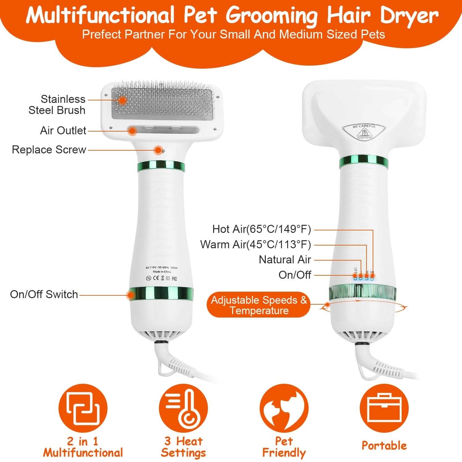 2-in-1 Multifunctional Pet Grooming Hair Dryer DailySale
