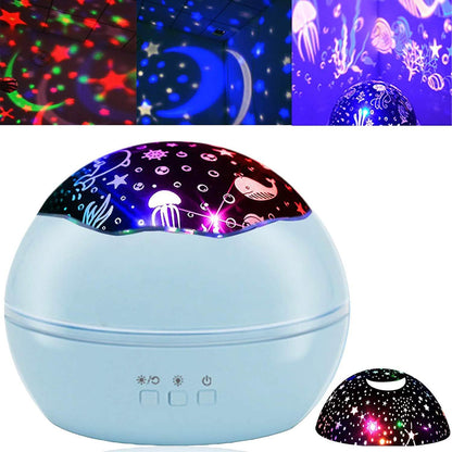 2-in-1 Ocean Star Night Light Projector Lamp 360 Degree Rotating DailySale