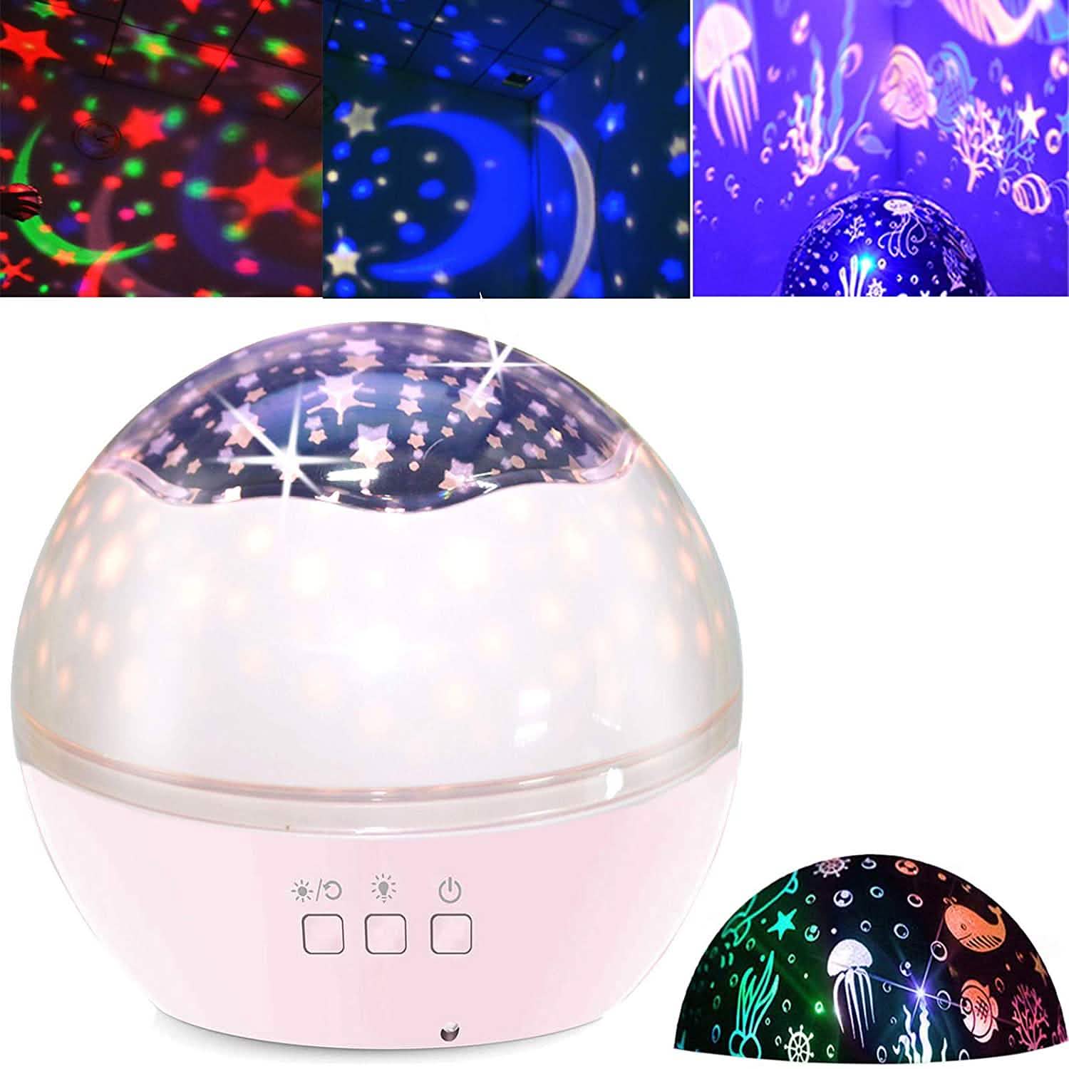 2-in-1 Ocean Star Night Light Projector Lamp 360 Degree Rotating DailySale