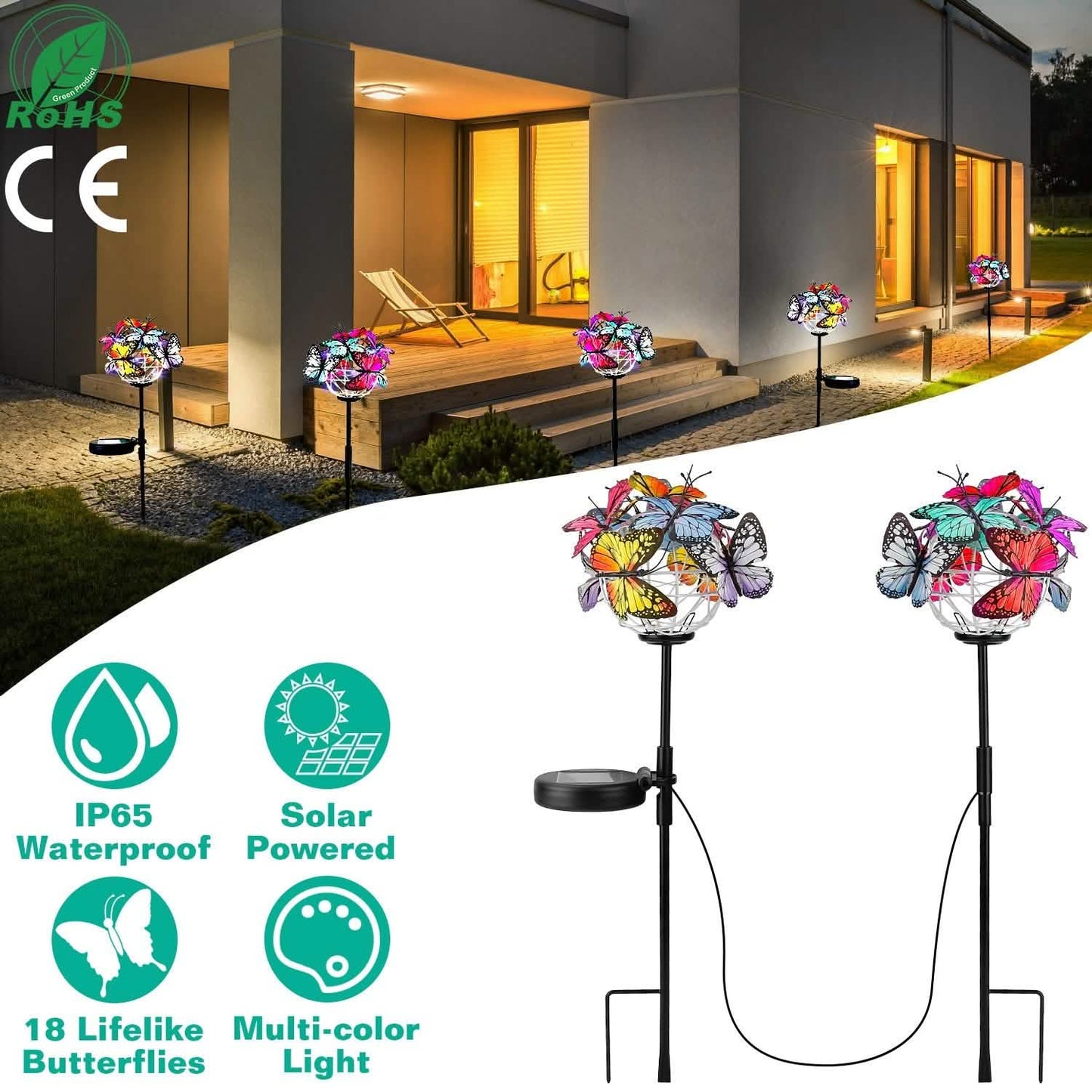 2-in-1 Outdoor Butterfly Solar Light Yard Stake DailySale