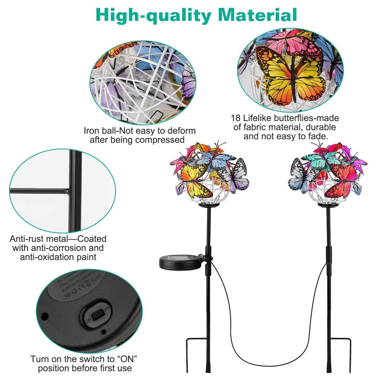 2-in-1 Outdoor Butterfly Solar Light Yard Stake DailySale