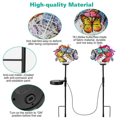 2-in-1 Outdoor Butterfly Solar Light Yard Stake DailySale